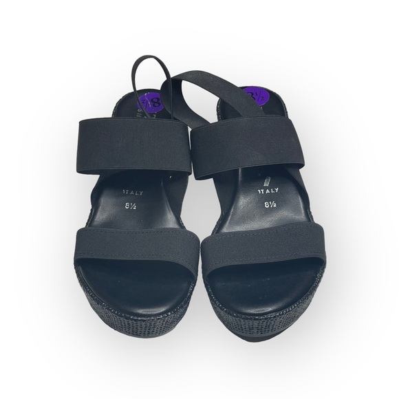 new Italian Shoemakers 𒀭Success Espadrille Wedge Platform Sandals 𒀭 Black 8.5M - Picture 8 of 16
